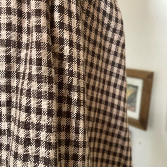 Reformation Tagliatelle 100% Linen sleeveless Dress Tartine brown check size 8 - Picture 4 of 9